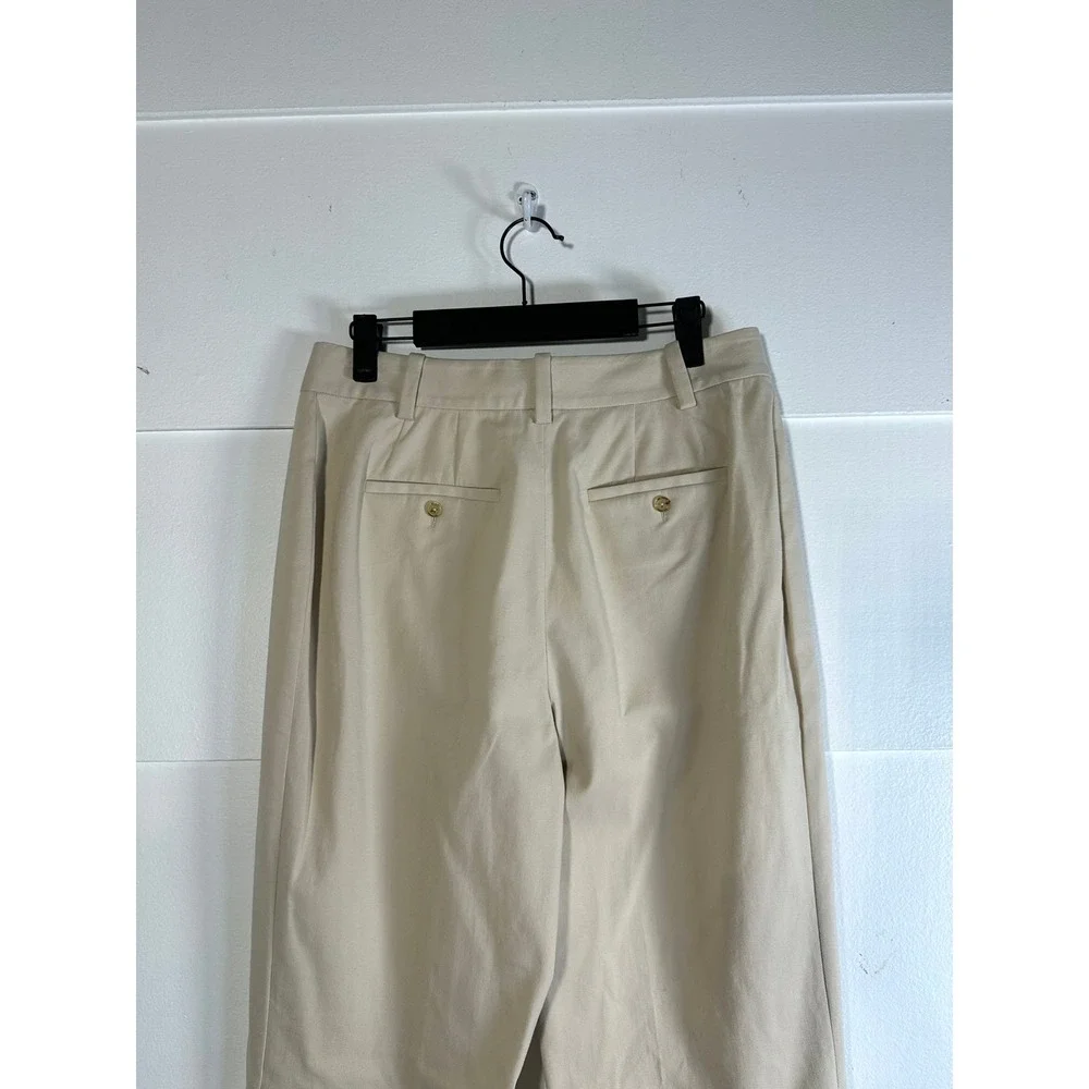 St John Sport womens 8 khaki Wide leg Chino high rise Pants Trousers vintage